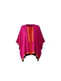 St. John Hot Pink Colorblock Zip Poncho