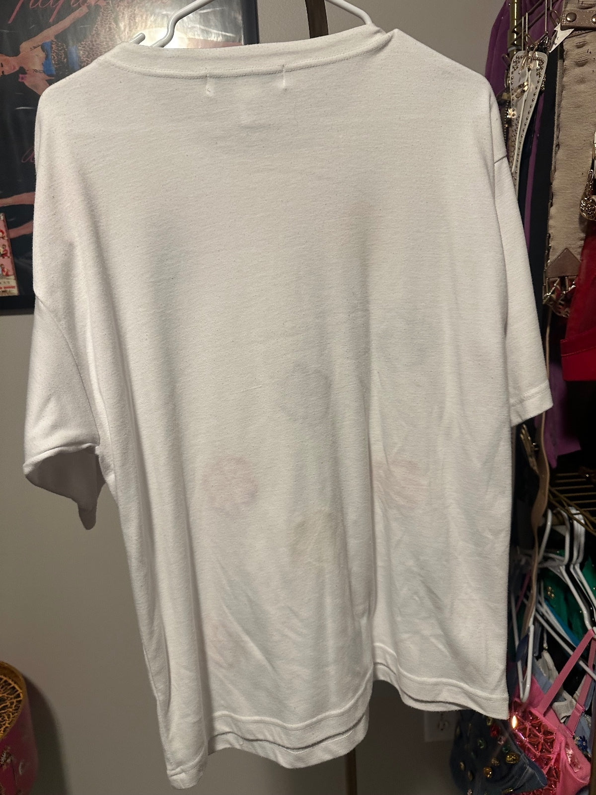 Vintage White Multicolor Floral Embellished T-Shirt