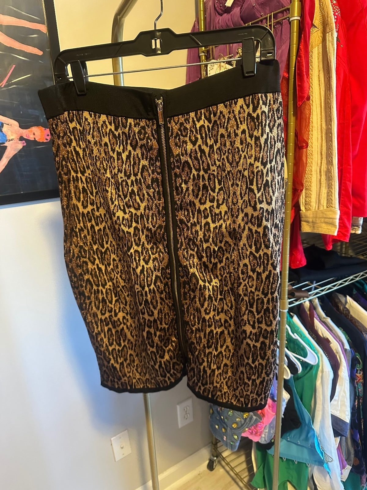 Vintage Cache Leopard Print Jacket & Pencil Skirt Set