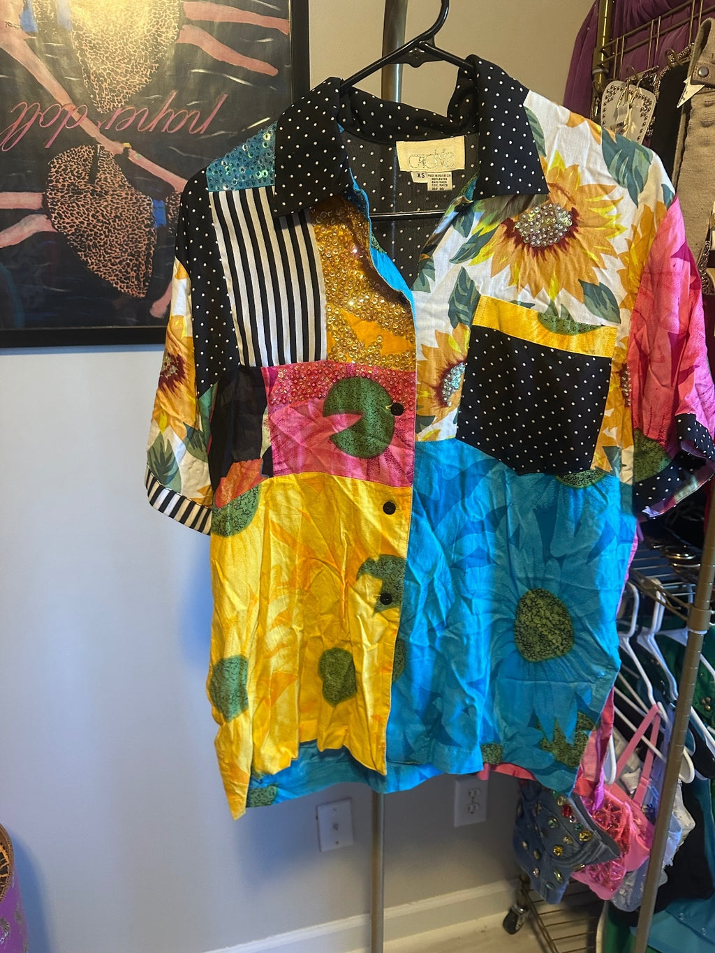 Vintage Cache Floral Patchwork & Polka Dot Jumpsuit