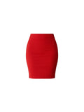 St. John Red Knit Pencil Skirt