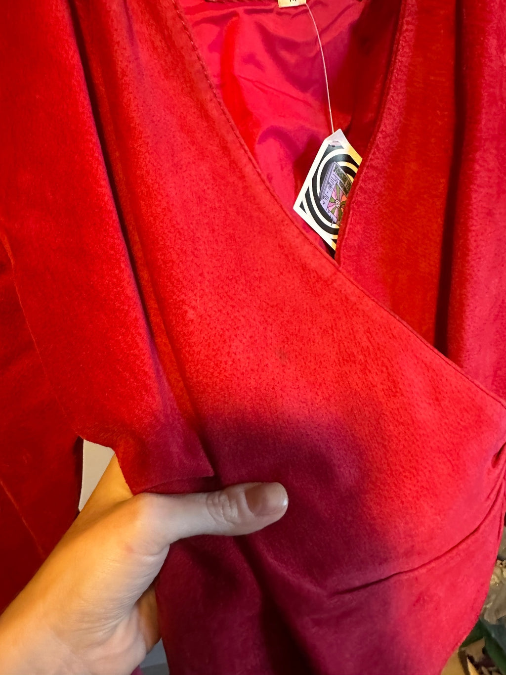 Chia Red Leather Two-Piece Cropped Jacket & Mini Skirt Set