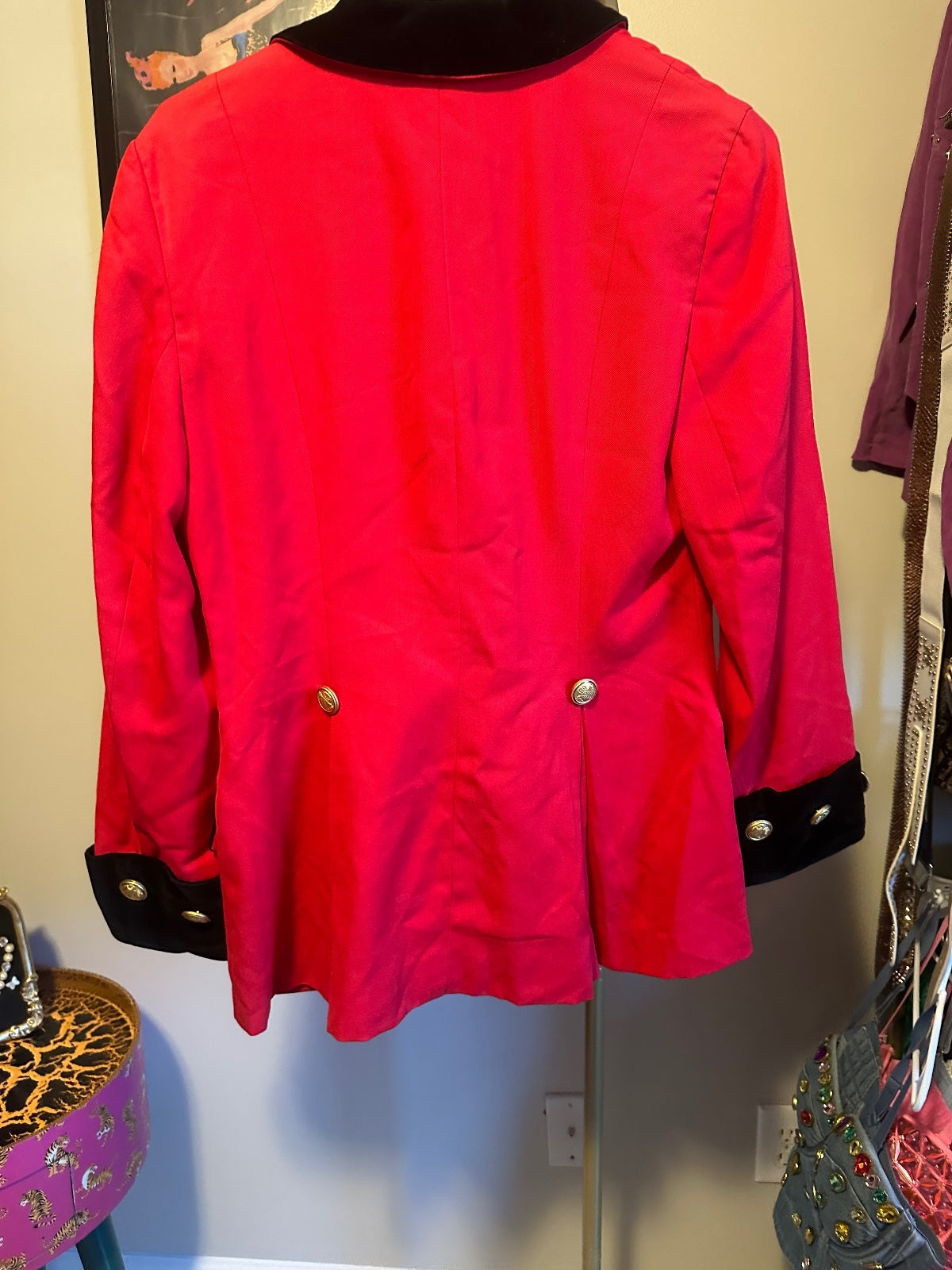 Vintage Lillie Rubin Red Wool Contrast Trim Blazer
