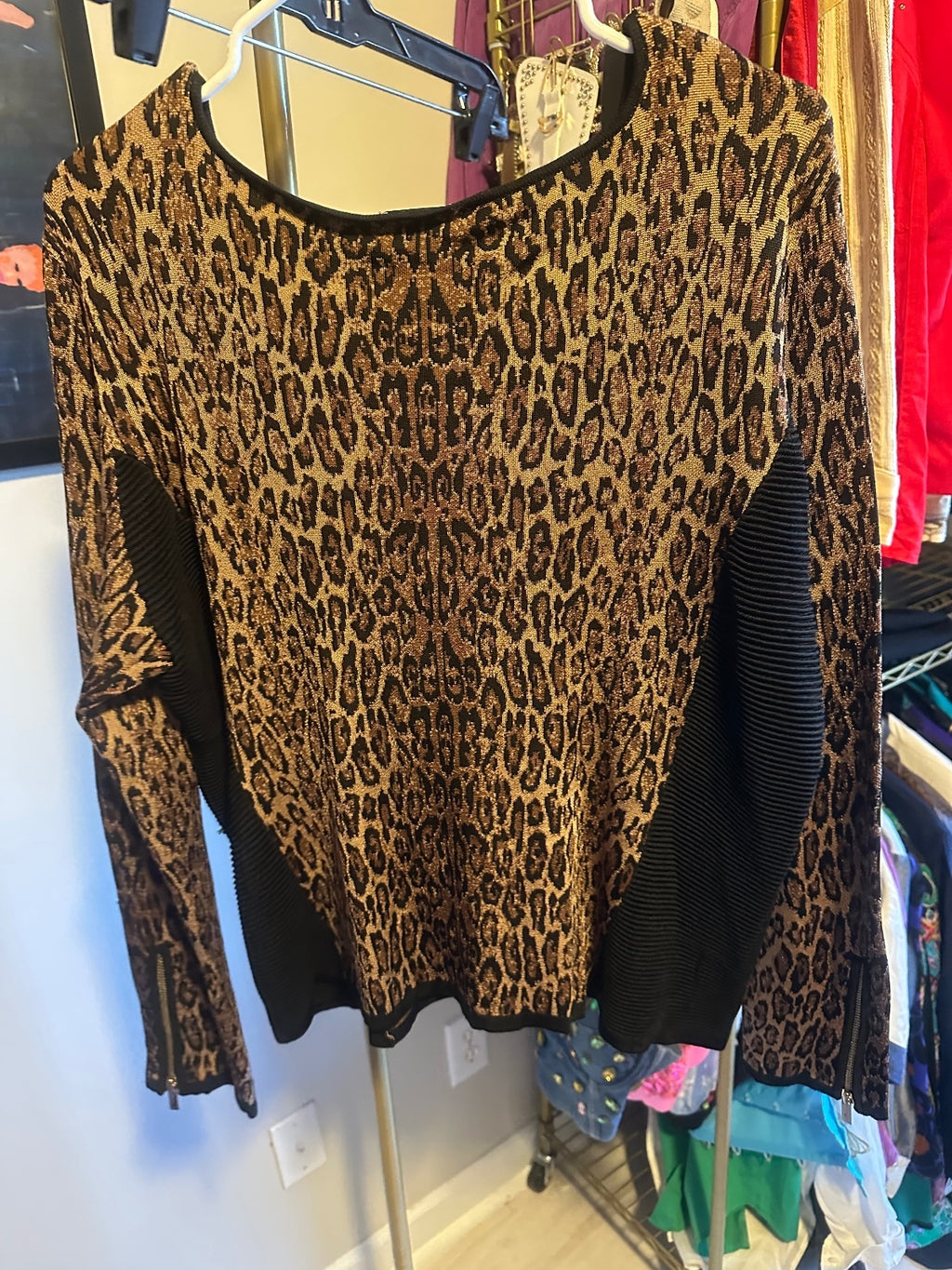 Vintage Cache Leopard Print Jacket & Pencil Skirt Set